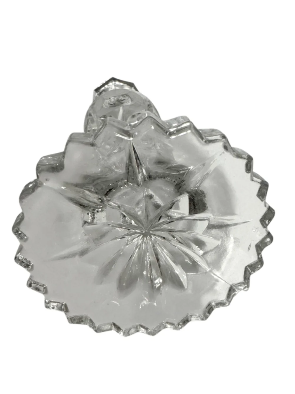 2 Clear Glass Single Candlestick Holders One Size Frosted Rose Ornate flower